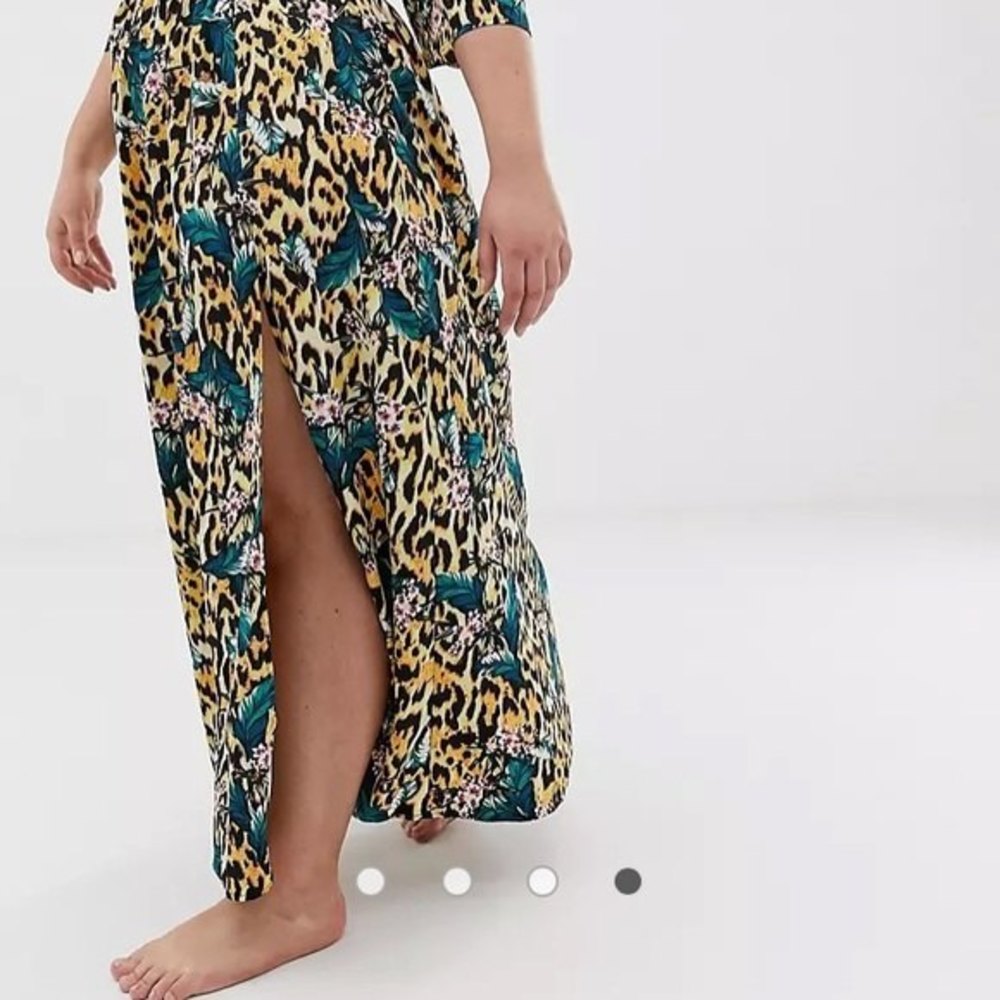 ASOS CURVE Tropical Animal Print Maxi Skirt